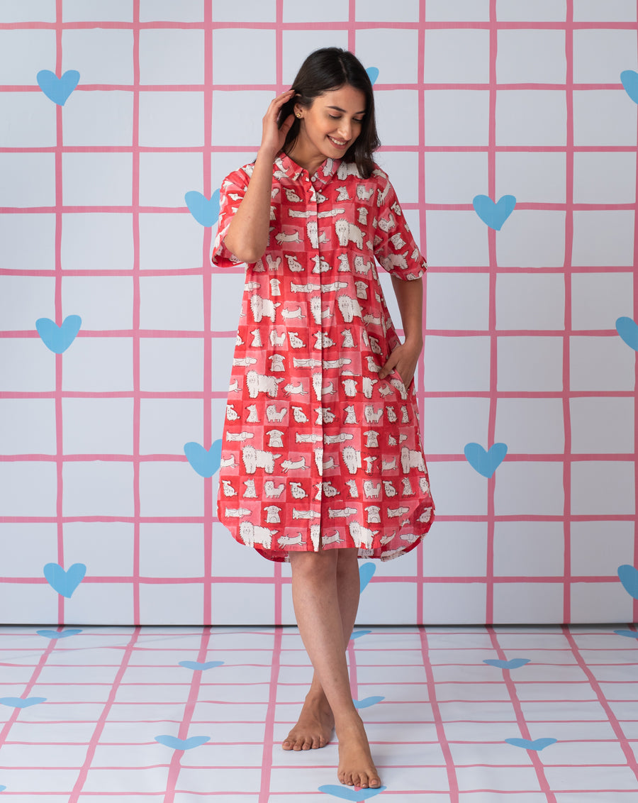 Woof Short Shirt Dress