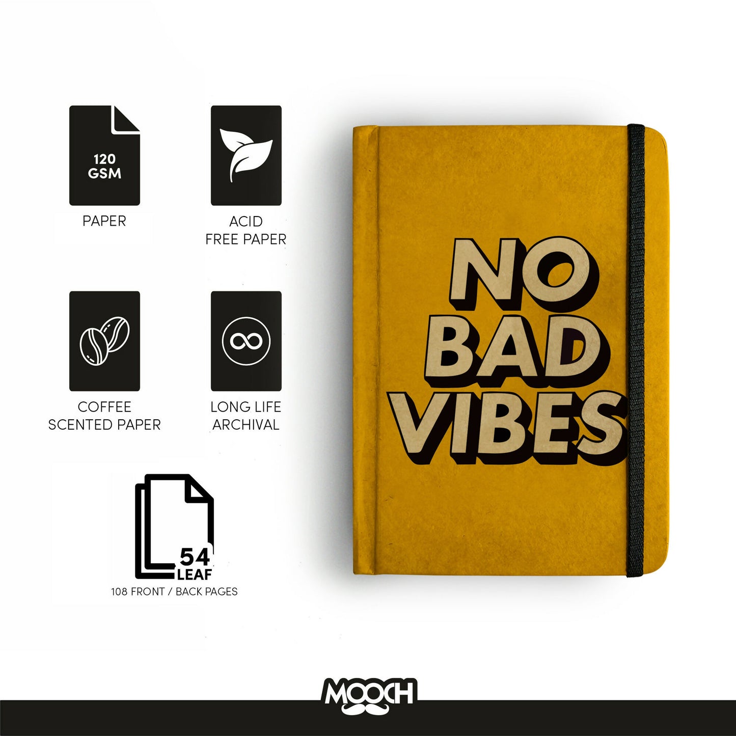 NO BAD VIBES YELLOW ICONS