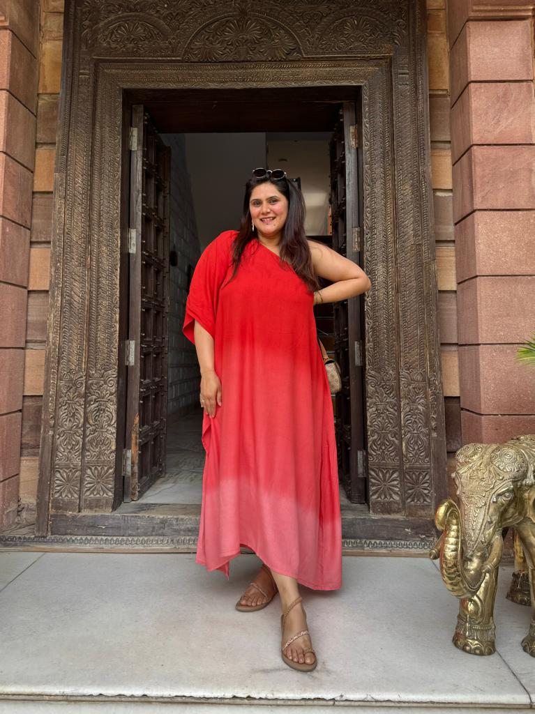 One Shoulder Kaftan Dress