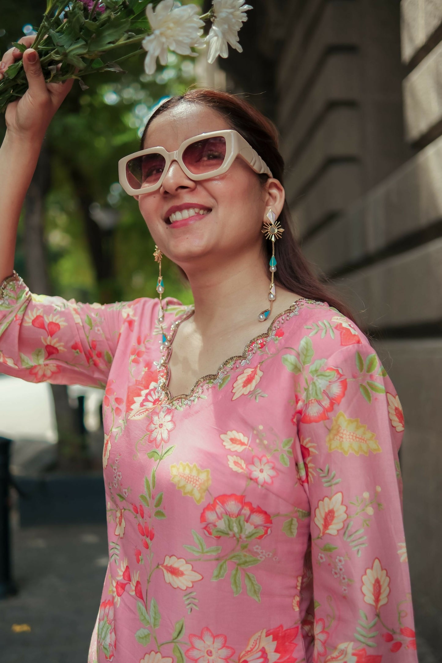 Peach Bloom Monochrome Kurta Set
