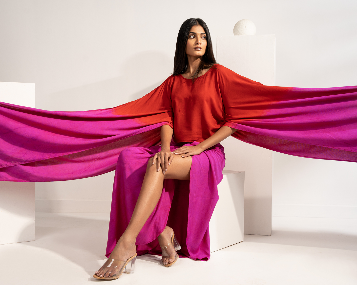 Myra Pink & Red Co-ord Set