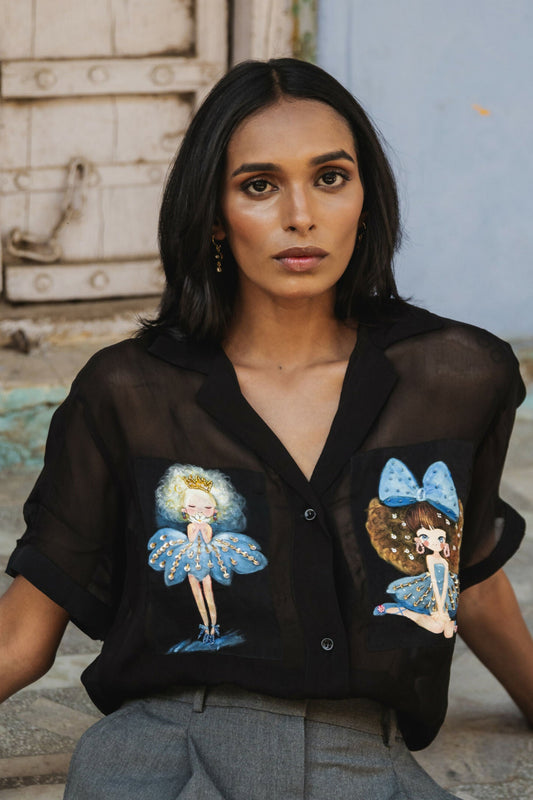 Fiona Organza Handpainted Fairy Shirt