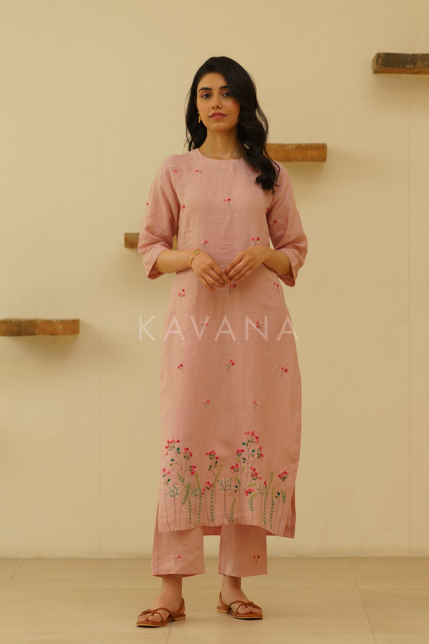 Libas Pink Embroidered Kurta Set