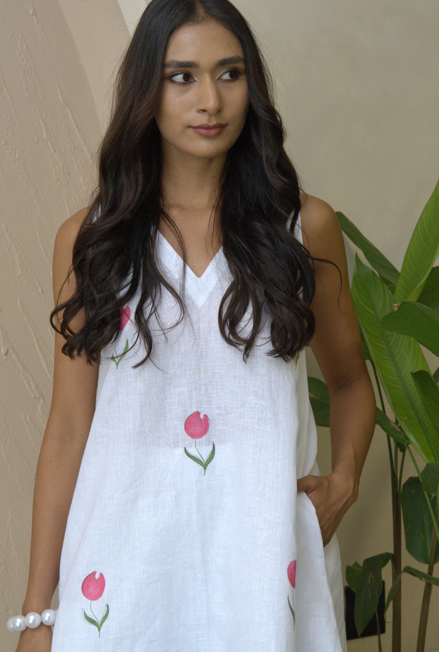 Kyari Linen Kurta Set in White