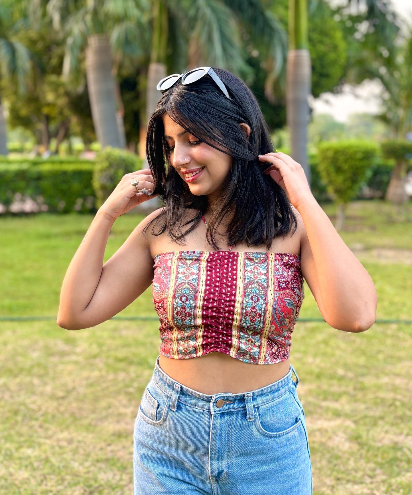 Kimono & Tube Top (2 Piece Set) - Ruby