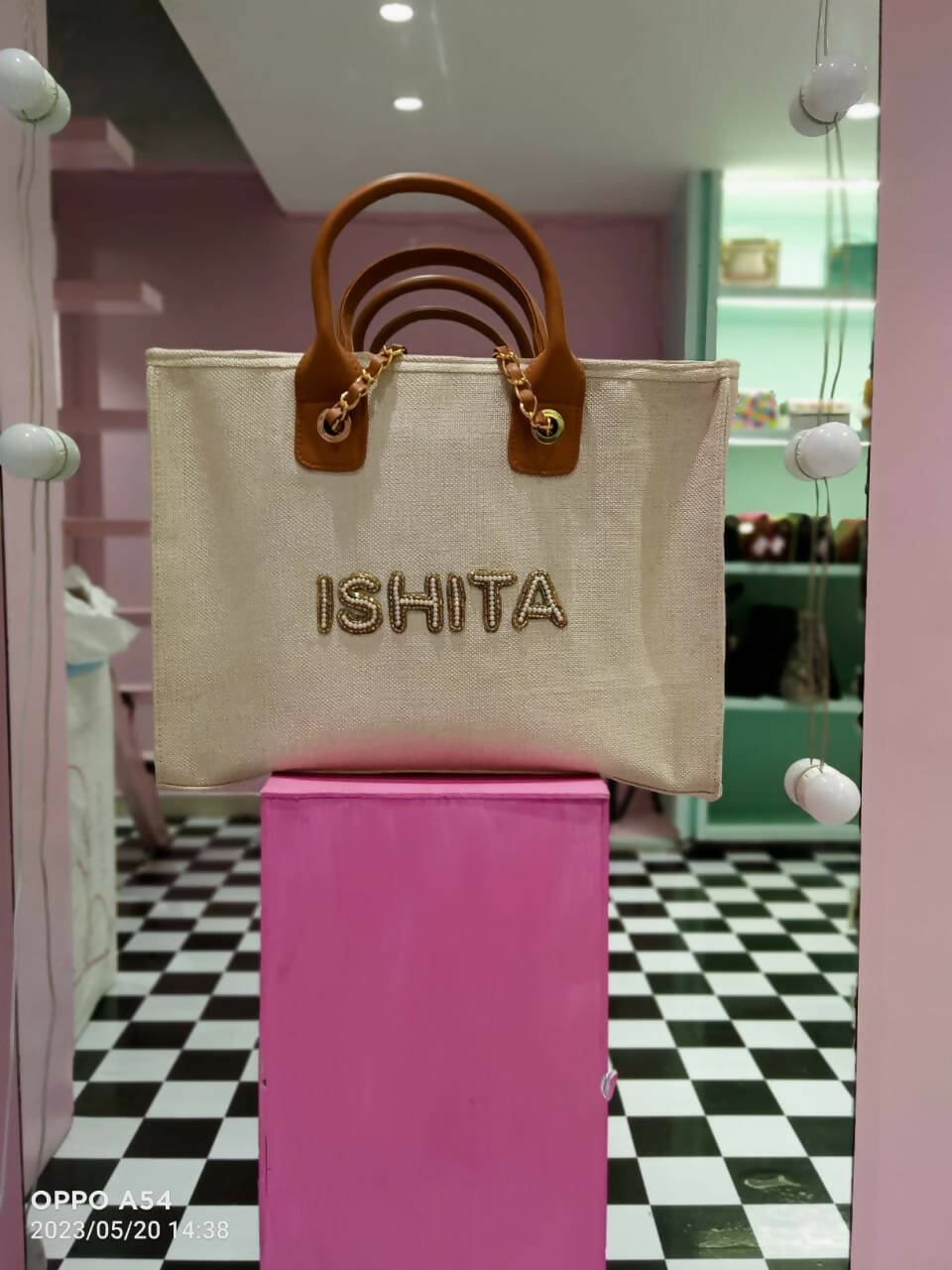 Travel Tote - Black/Beige
