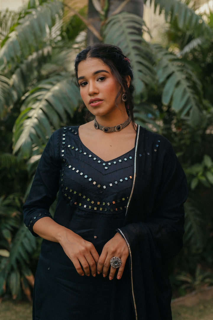 Mehvish Mirror Embroidered Suit Set