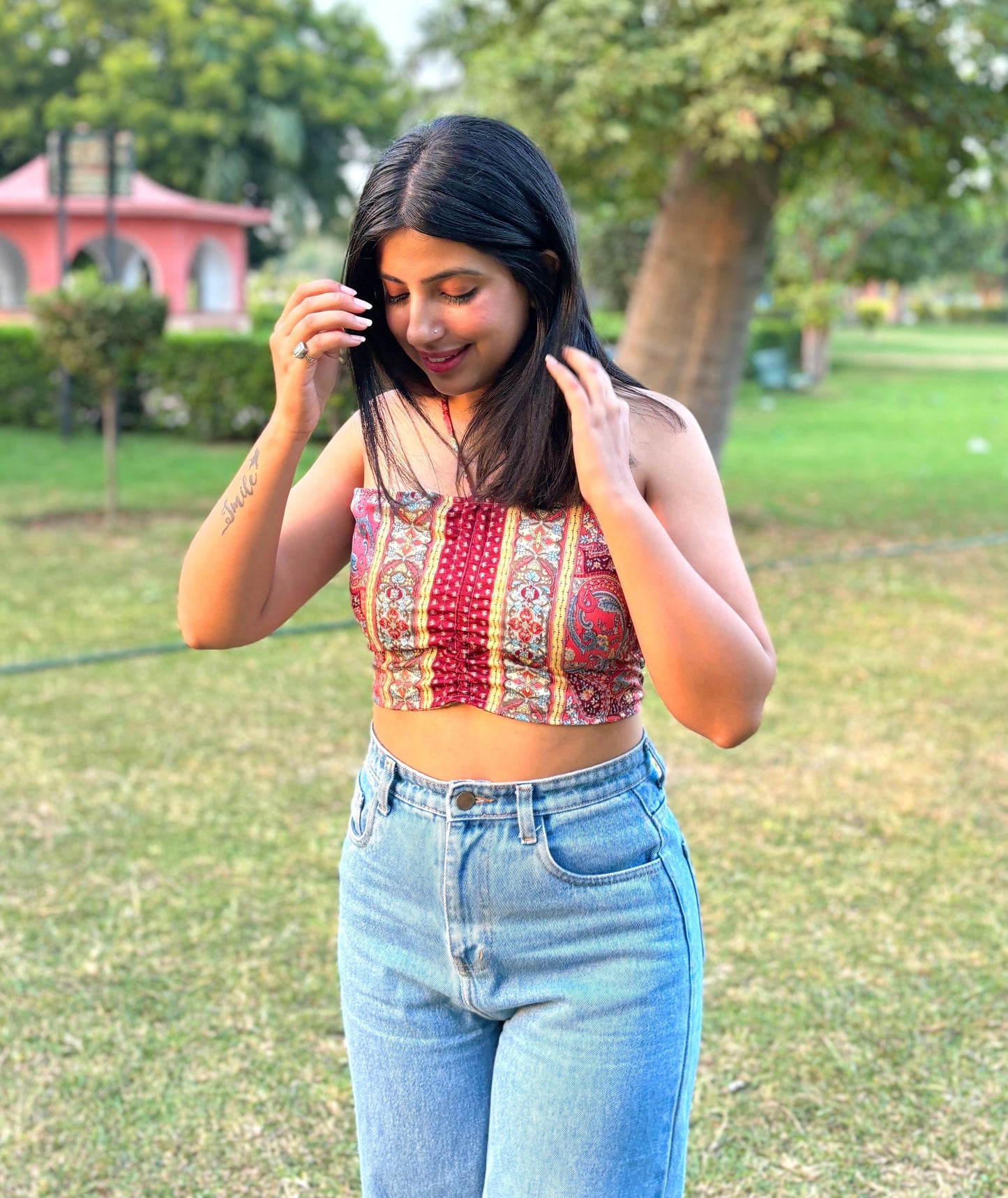 Kimono & Tube Top (2 Piece Set) - Ruby