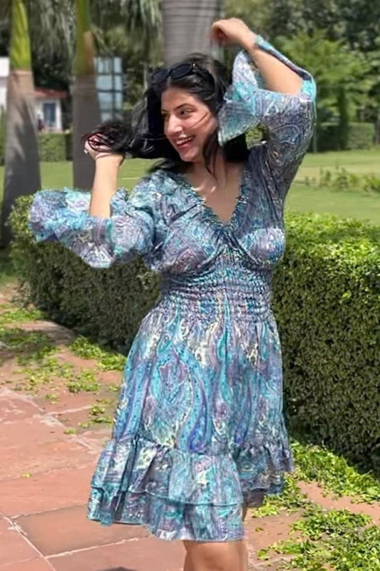 Blue Breeze Paisley Dress