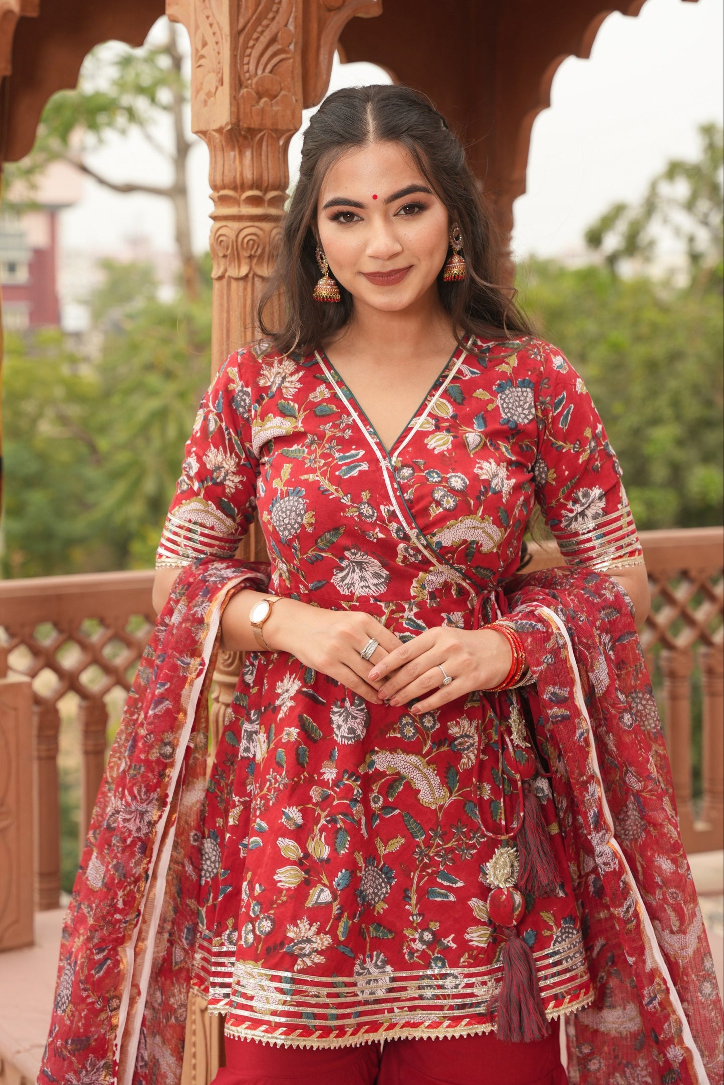 Rangrasiya Handblock Cotton Sharara Set