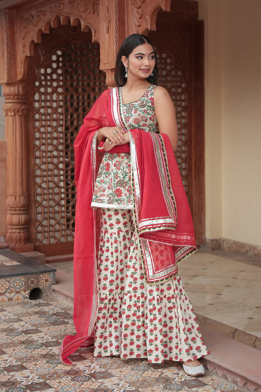 Daisy Cotton Sharara Set