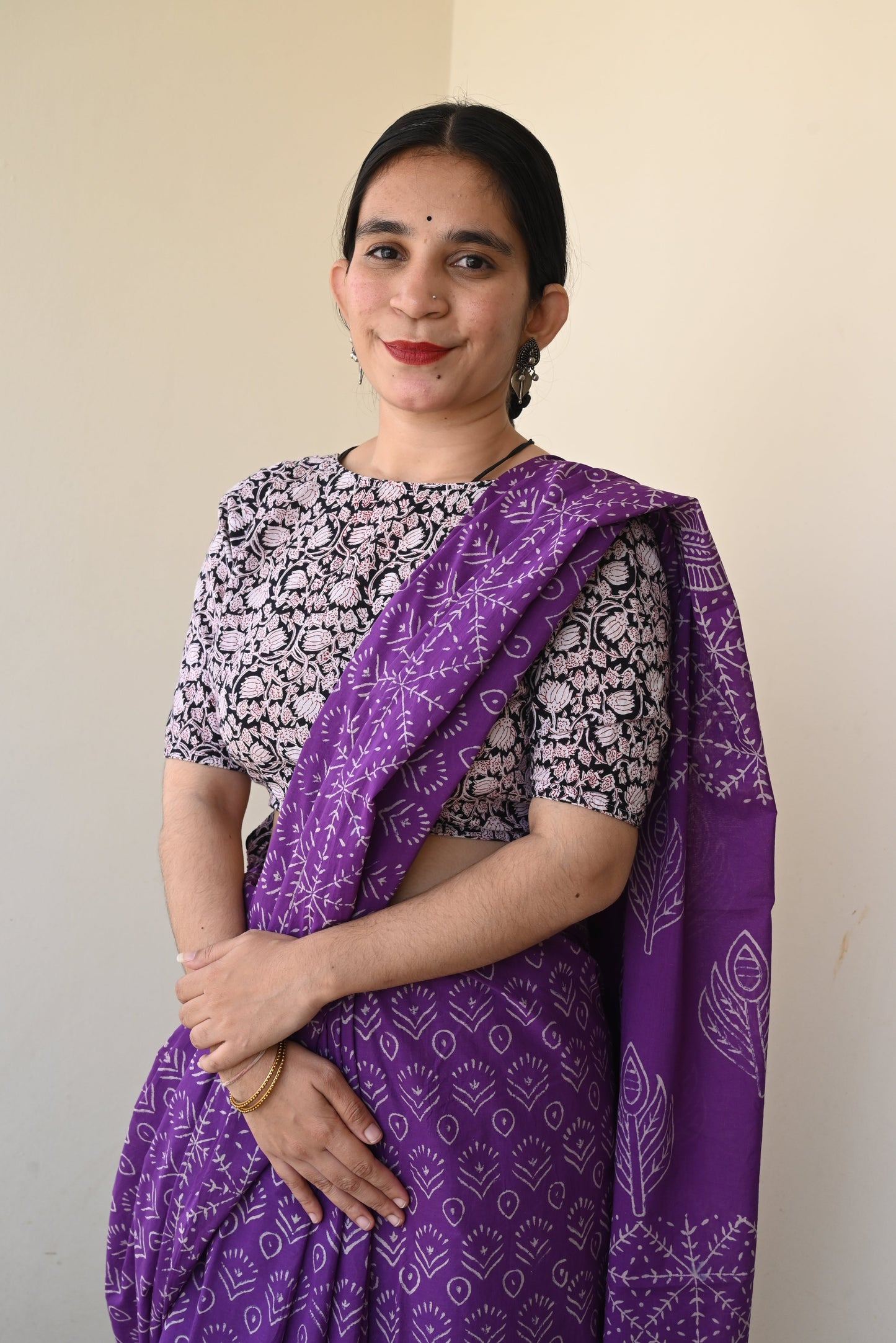 Old School Romance Handblocked Saree