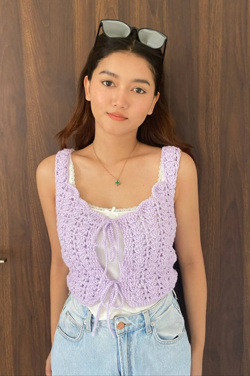 Lavender Crochet Top