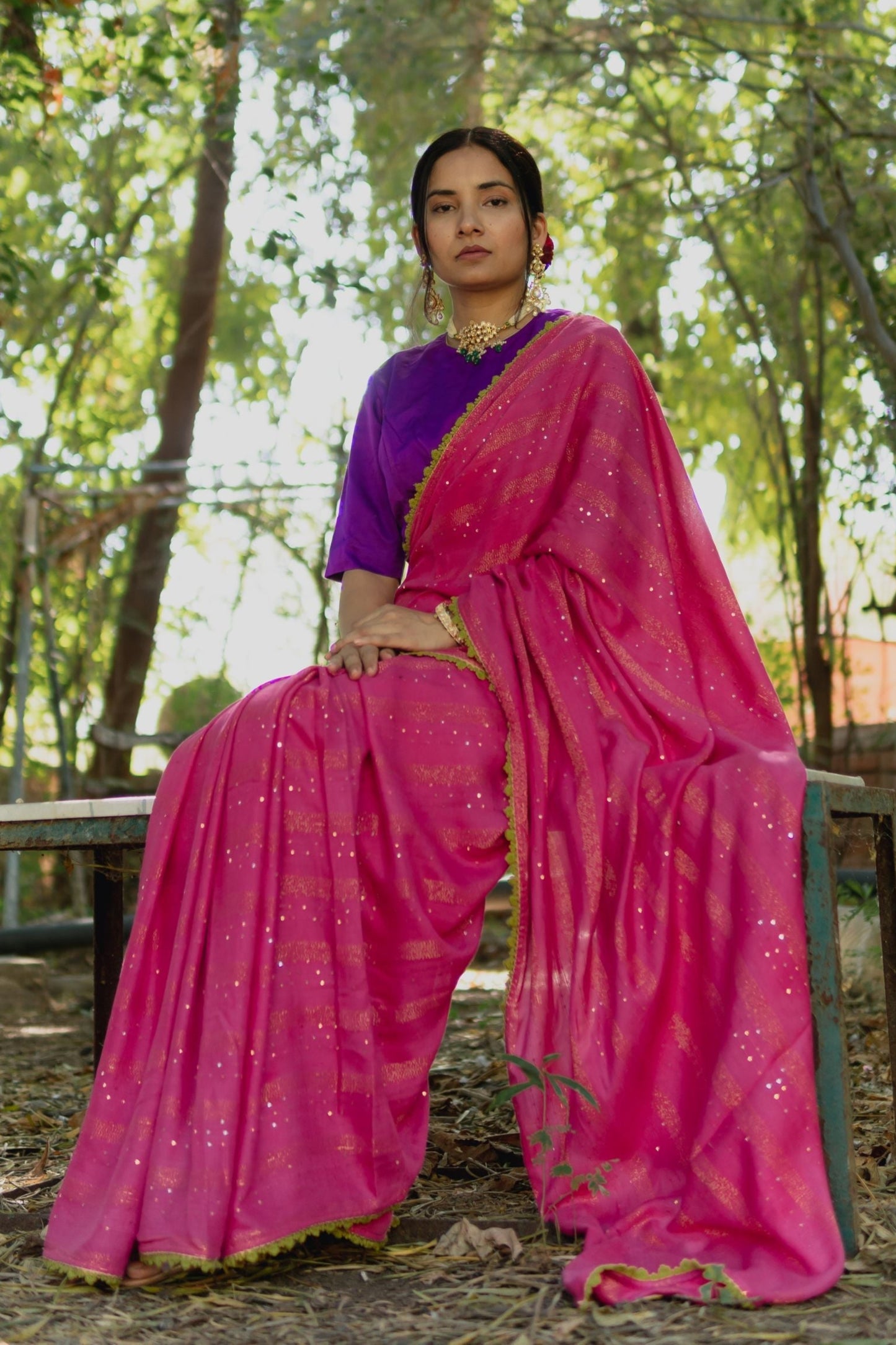 Gulaab Gold Zari Weave Saree