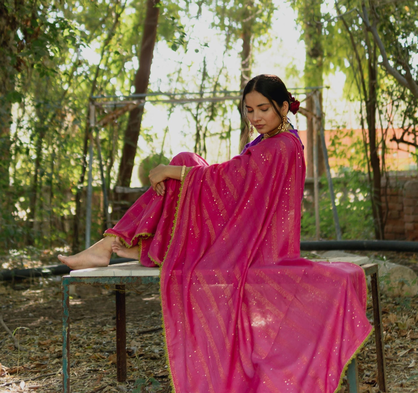 Gulaab Gold Zari Weave Saree