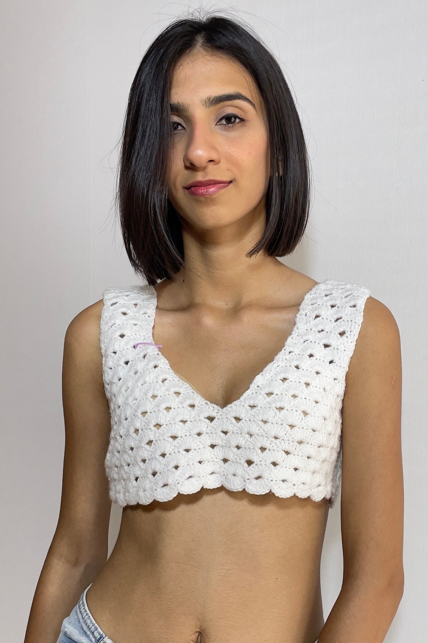 Snow Drop Crochet Crop Top