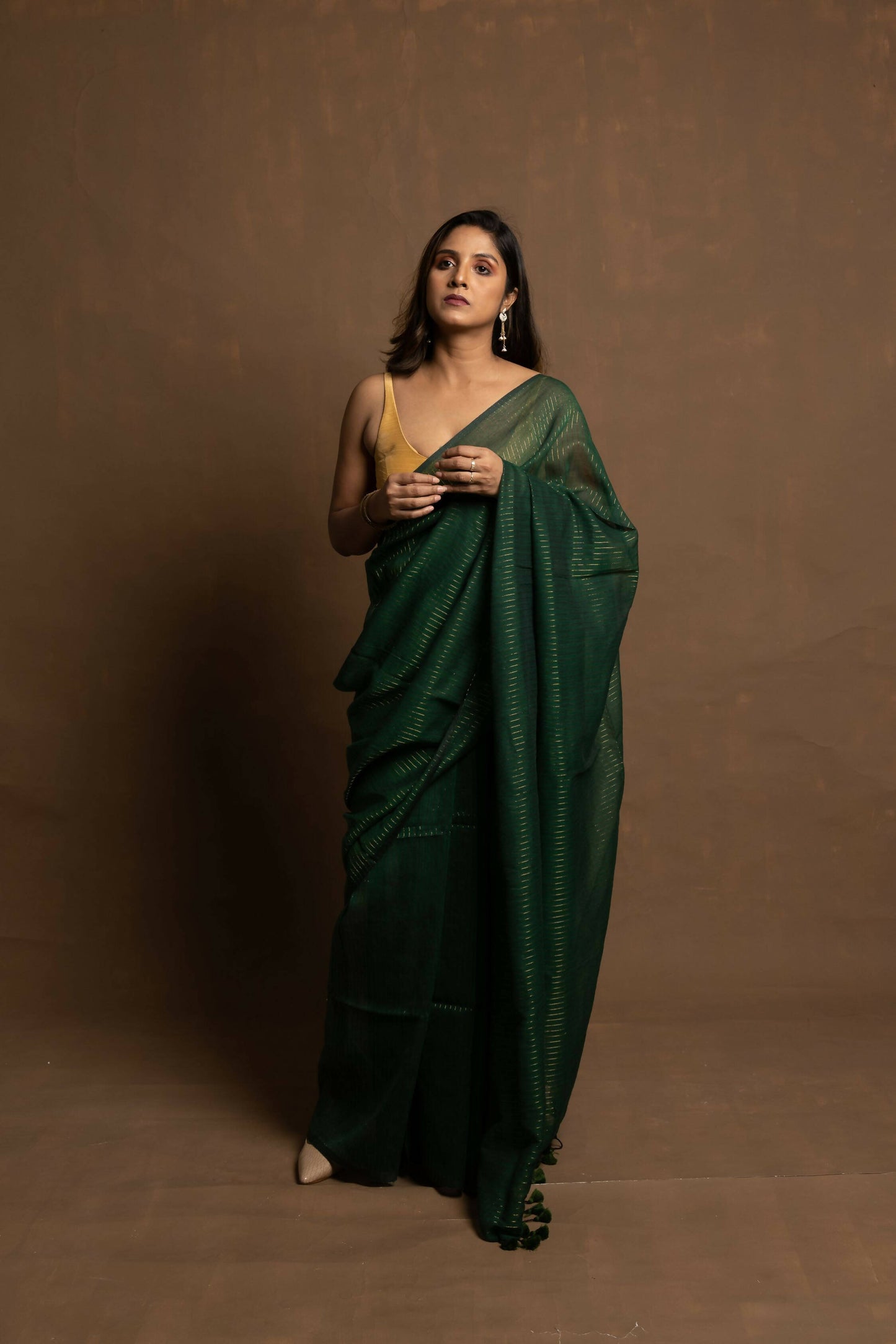 Hara Rang Zari Stripes Saree