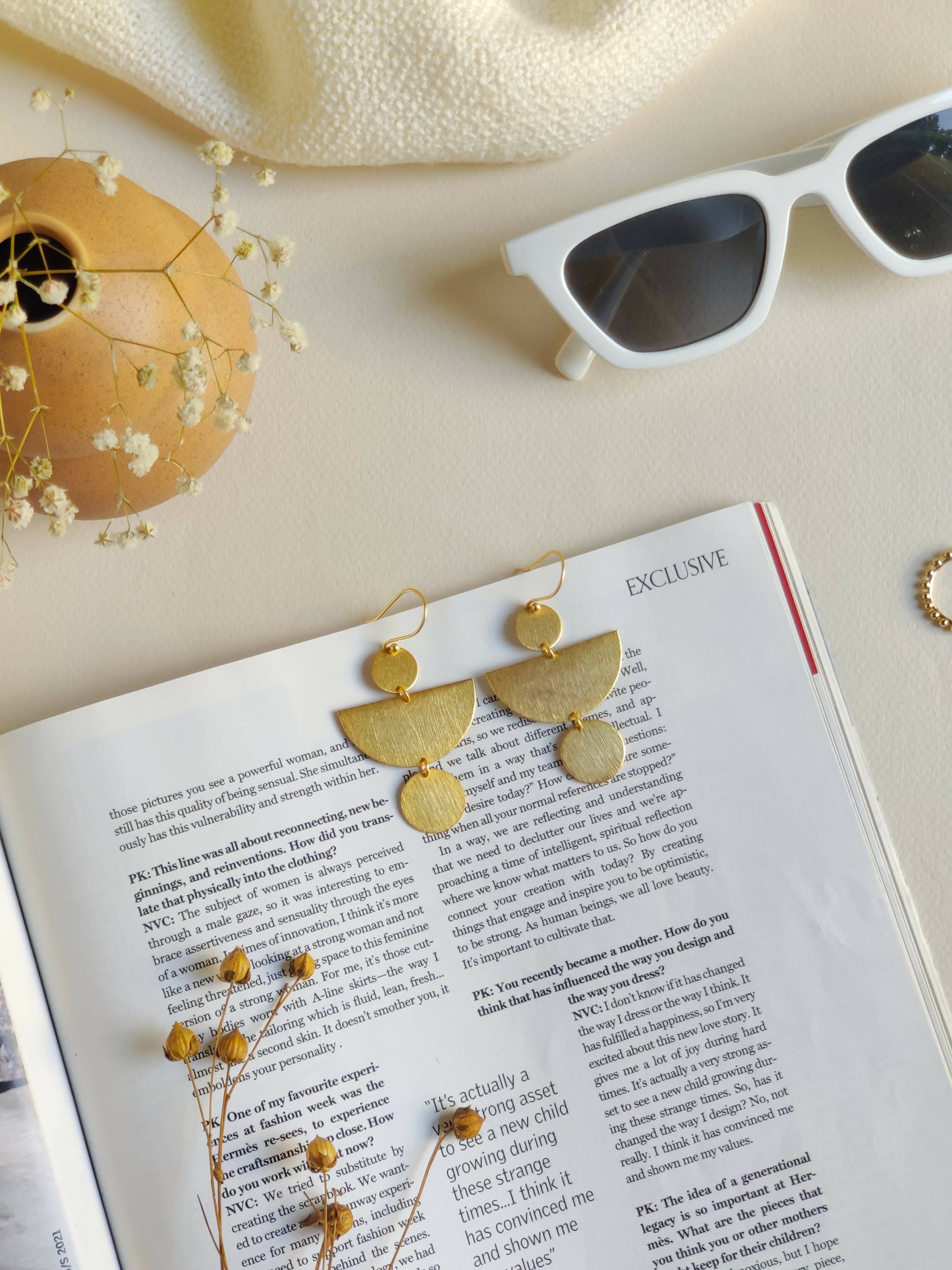 The Lazy Brunch - Circular Harmony Trio Earrings