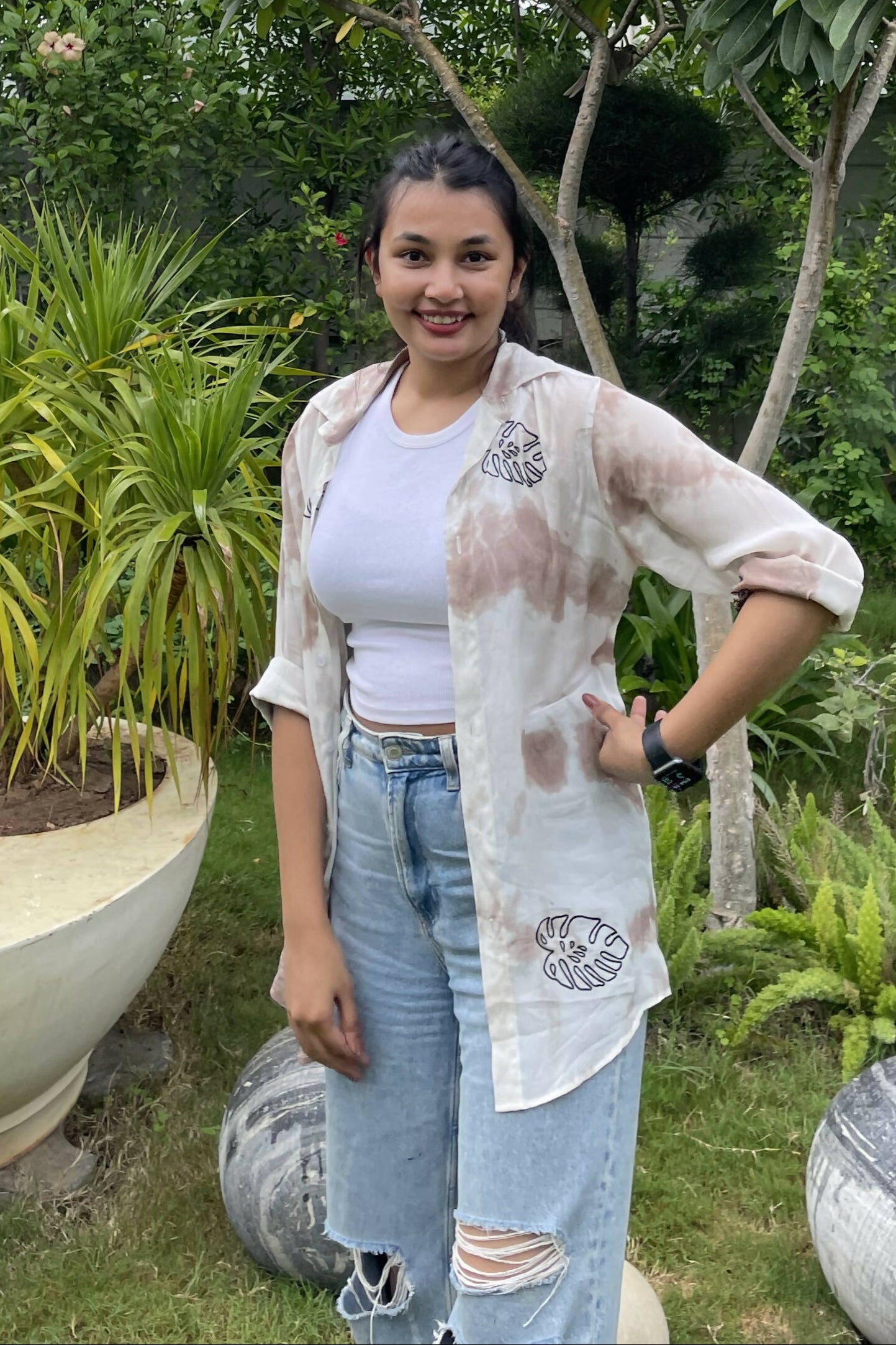 Palm Embroidered Shirt