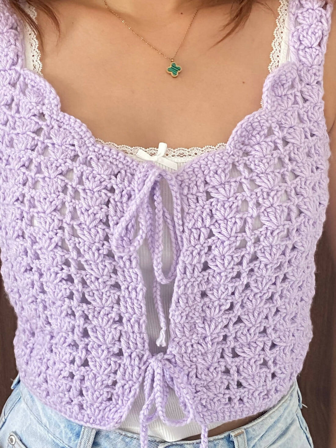 Lavender Crochet Top