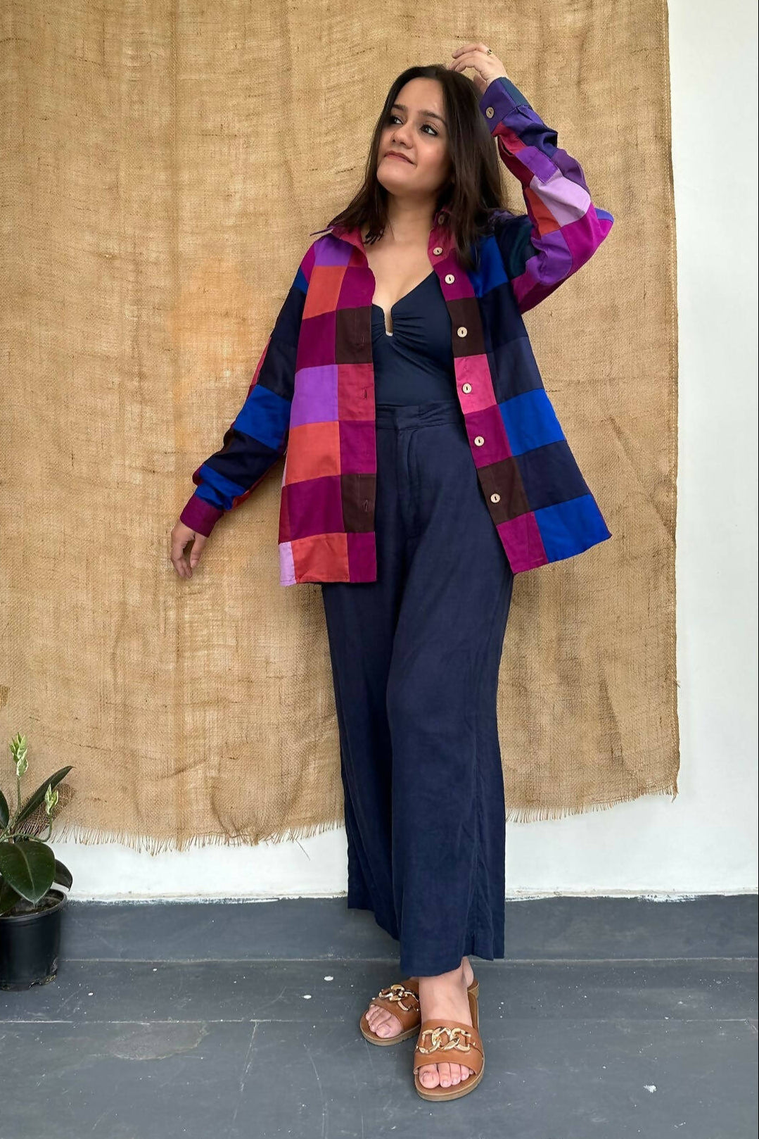 Purple Patchwork Shirt