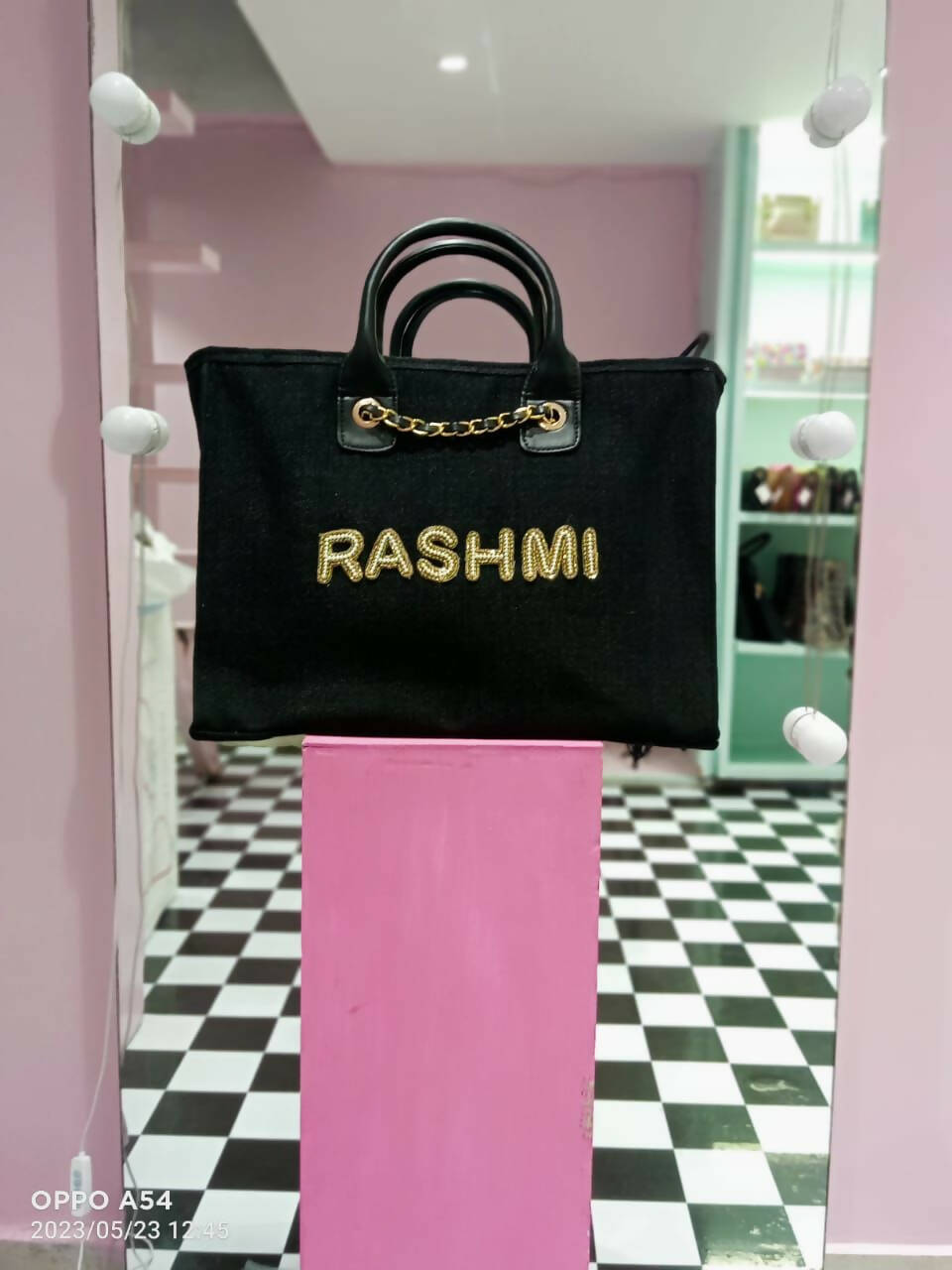 Travel Tote - Black/Beige