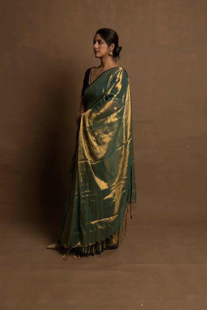 Pataka Green Tissue Saree