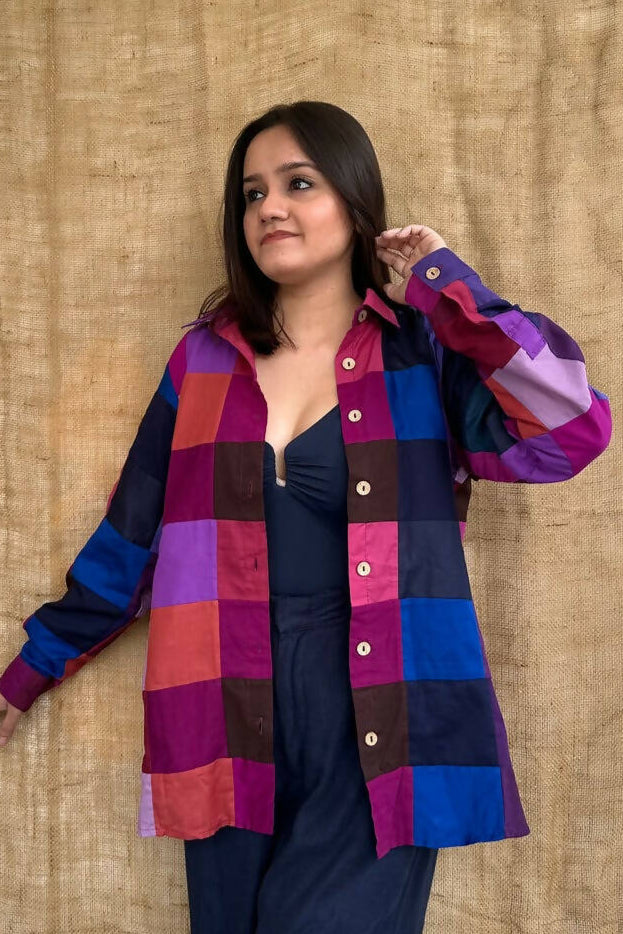 Purple Patchwork Shirt