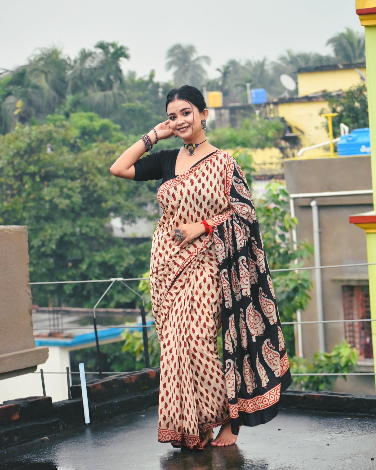 Chirmi Bagru Handblocked Saree