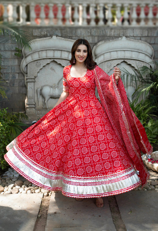 Rosemary Bandhani Cotton Suit Set