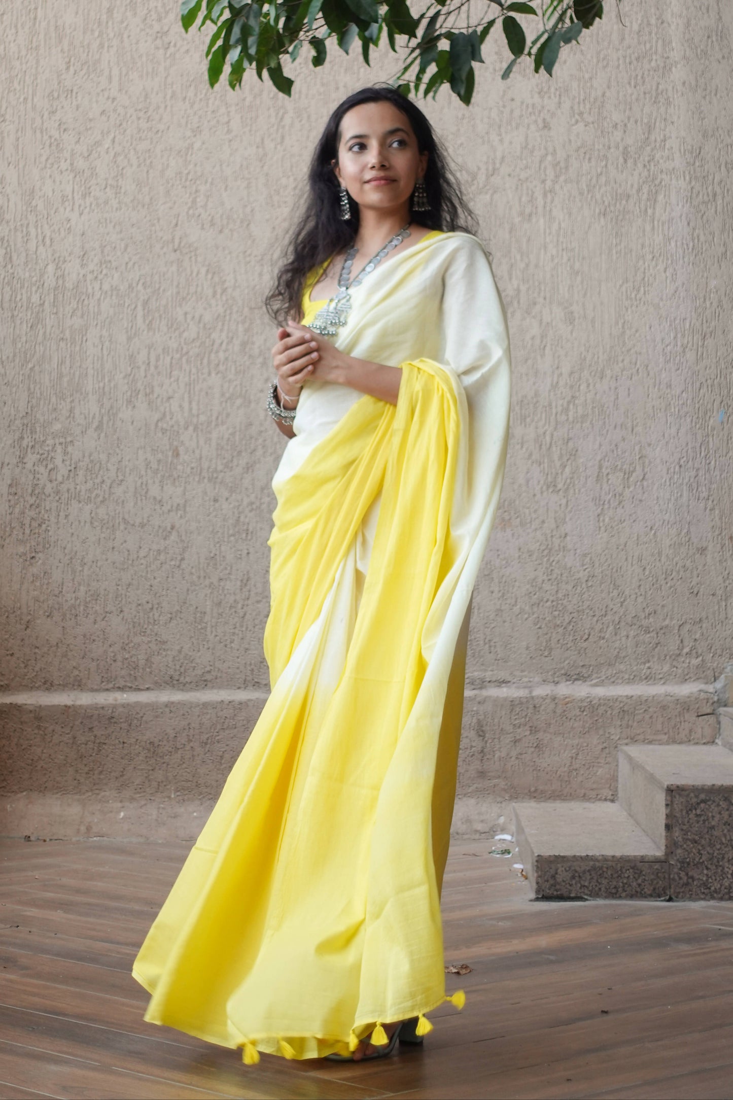Ombre Hand Dyed Mulmul Cotton Saree