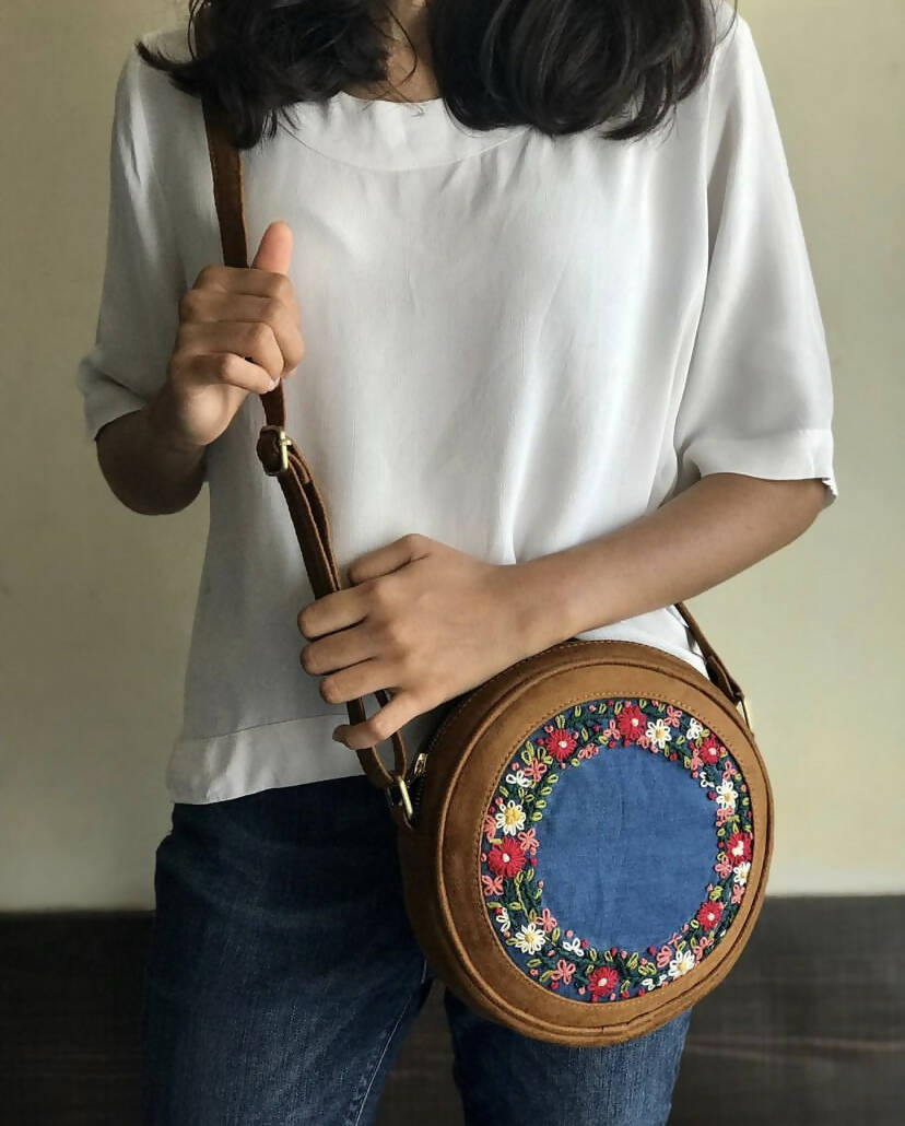 Floral Embroidered Round Sling