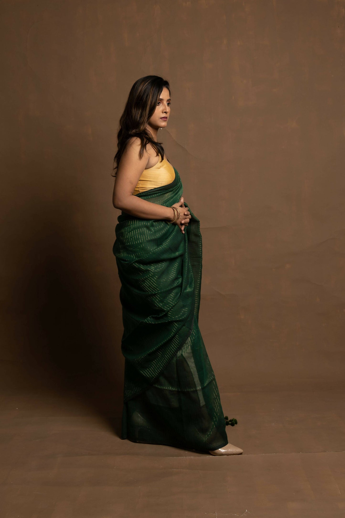 Hara Rang Zari Stripes Saree