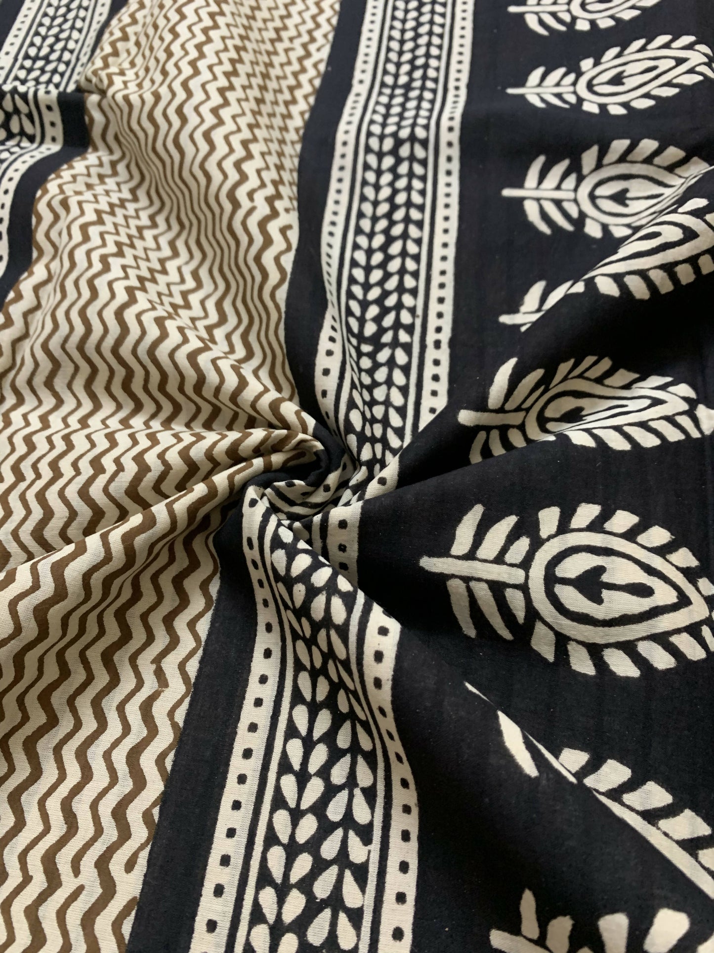 Desert Nomad - Hand Block Print Bagru Saree