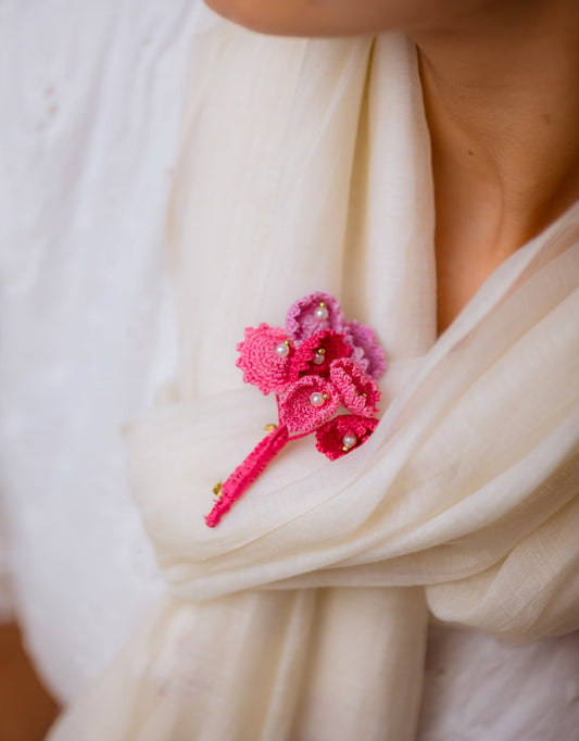 Handcrafted Popies Brooch