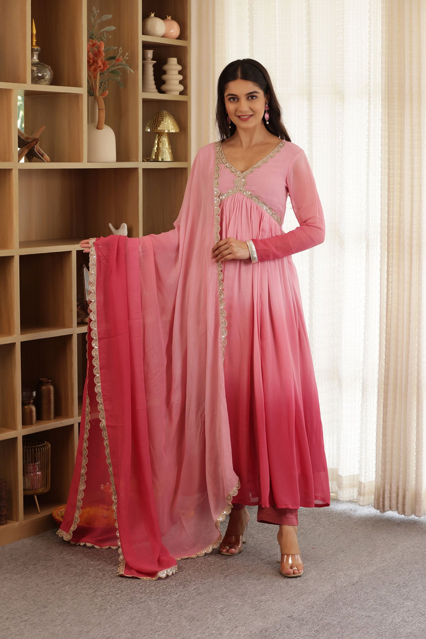 Pink Lady Georgette Suit Set