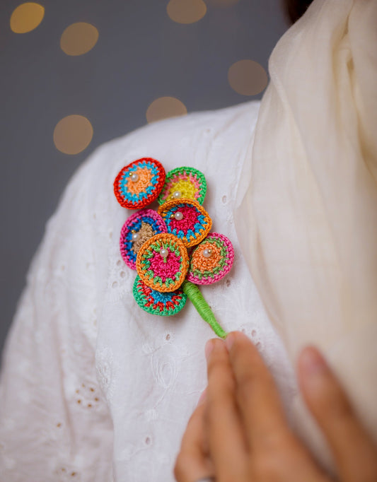 Rainbow Mandala Brooch