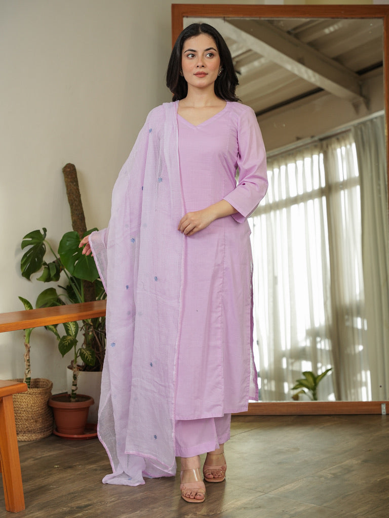 Rabia Embroidered Hand-dyed Cotton Suit Set