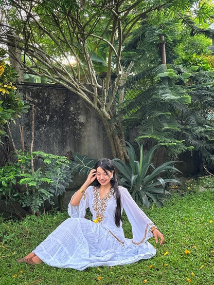 Zeenat Aman White Embroidered Top