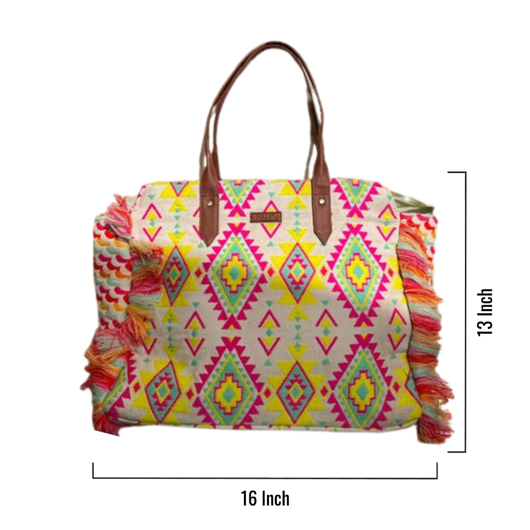 Citrus Burst Ruffle Beach Tote