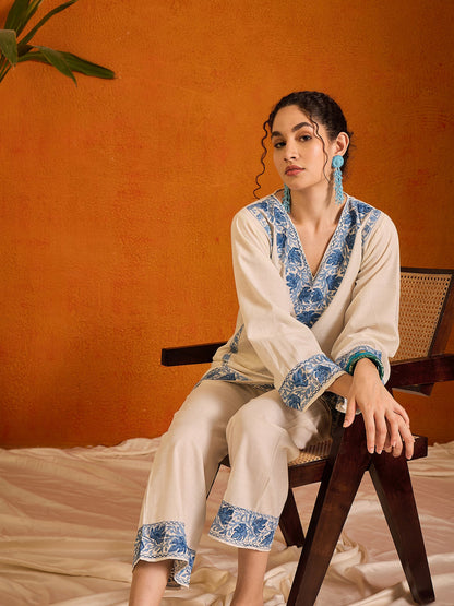 Alia Cotton Kashmiri Kurta Co-ord Set