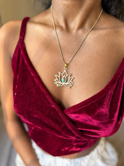 Lotus Pendant with Chain