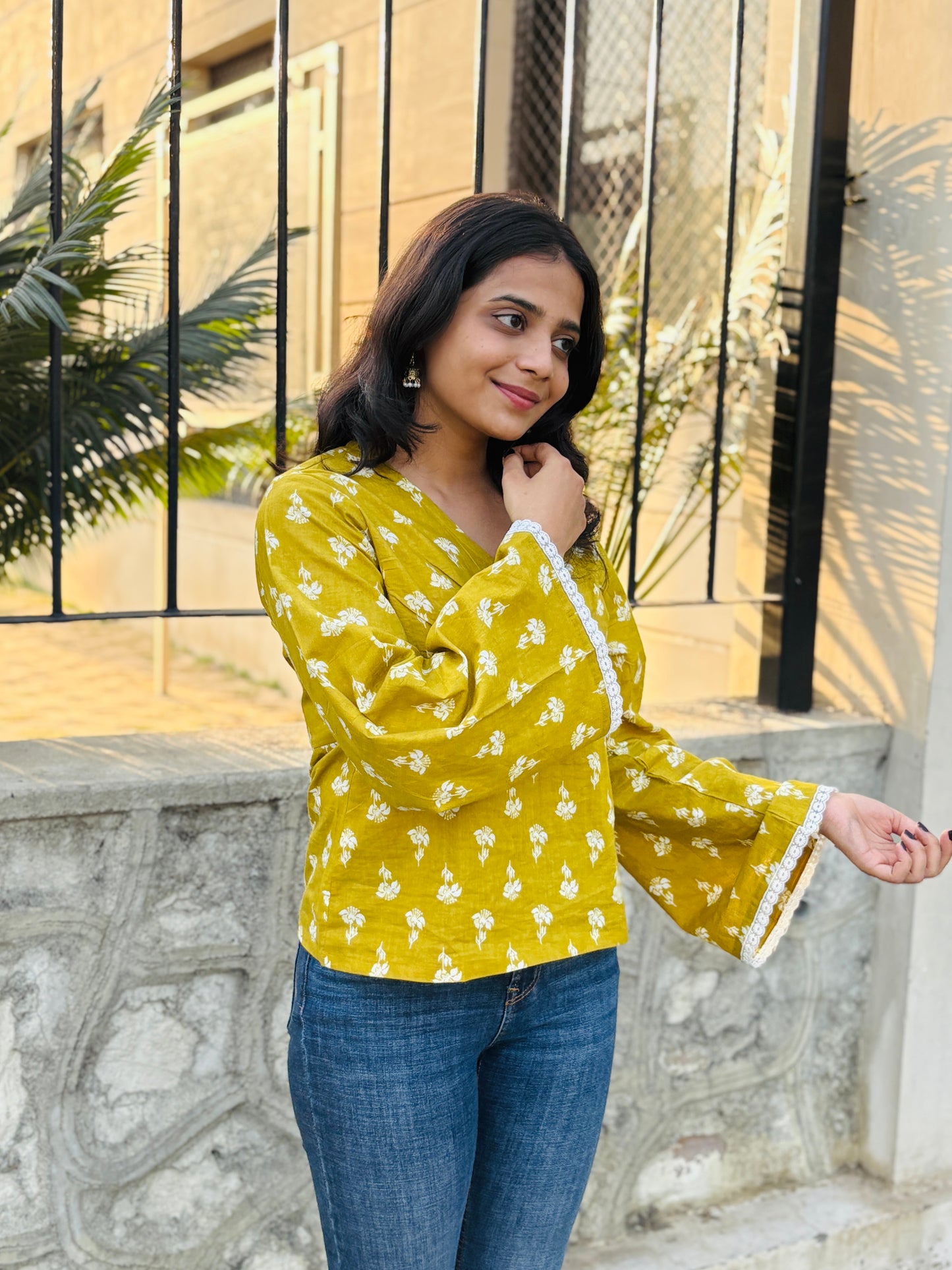 Mehrakha Bell Sleeve Top