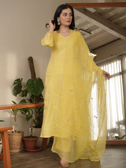 Rabia Embroidered Hand-dyed Cotton Suit Set