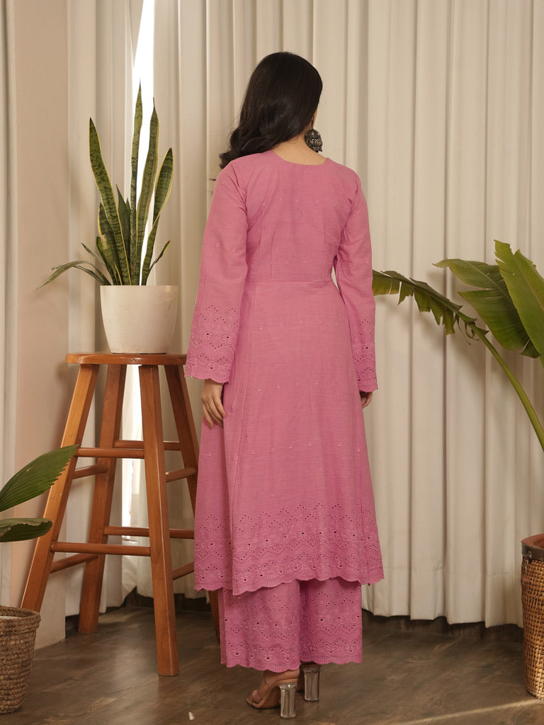 Gulaab Solid Cotton Kurta Set