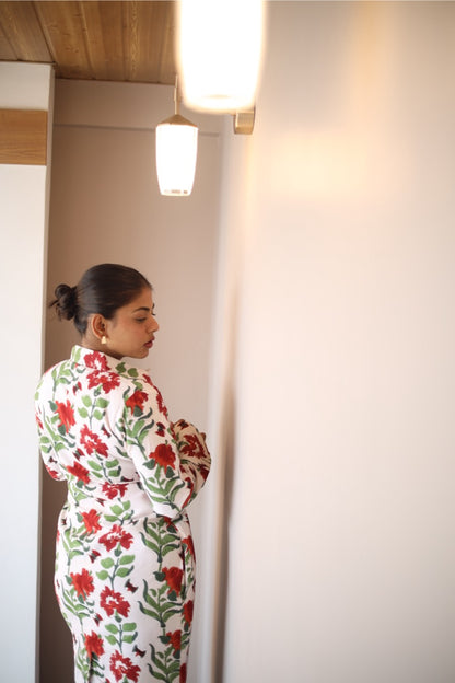 Scarlet Handblock Print Cotton Shirt Dress