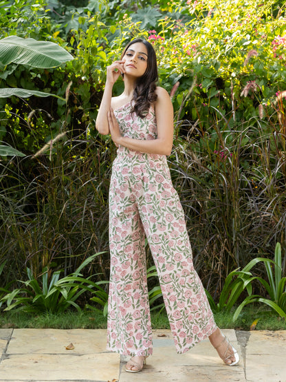 Evora Handblock Print Jumpsuit