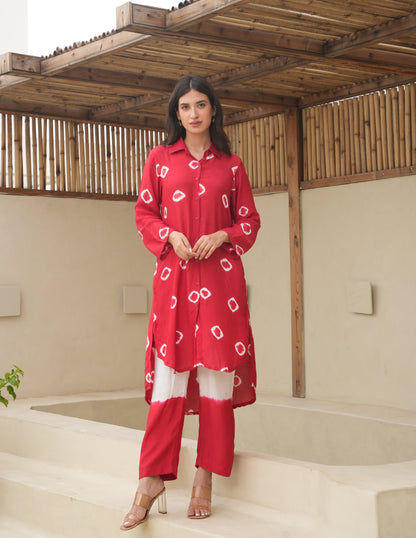 Ivy Hand-dyed Bandhani Muslin Co Ord Set