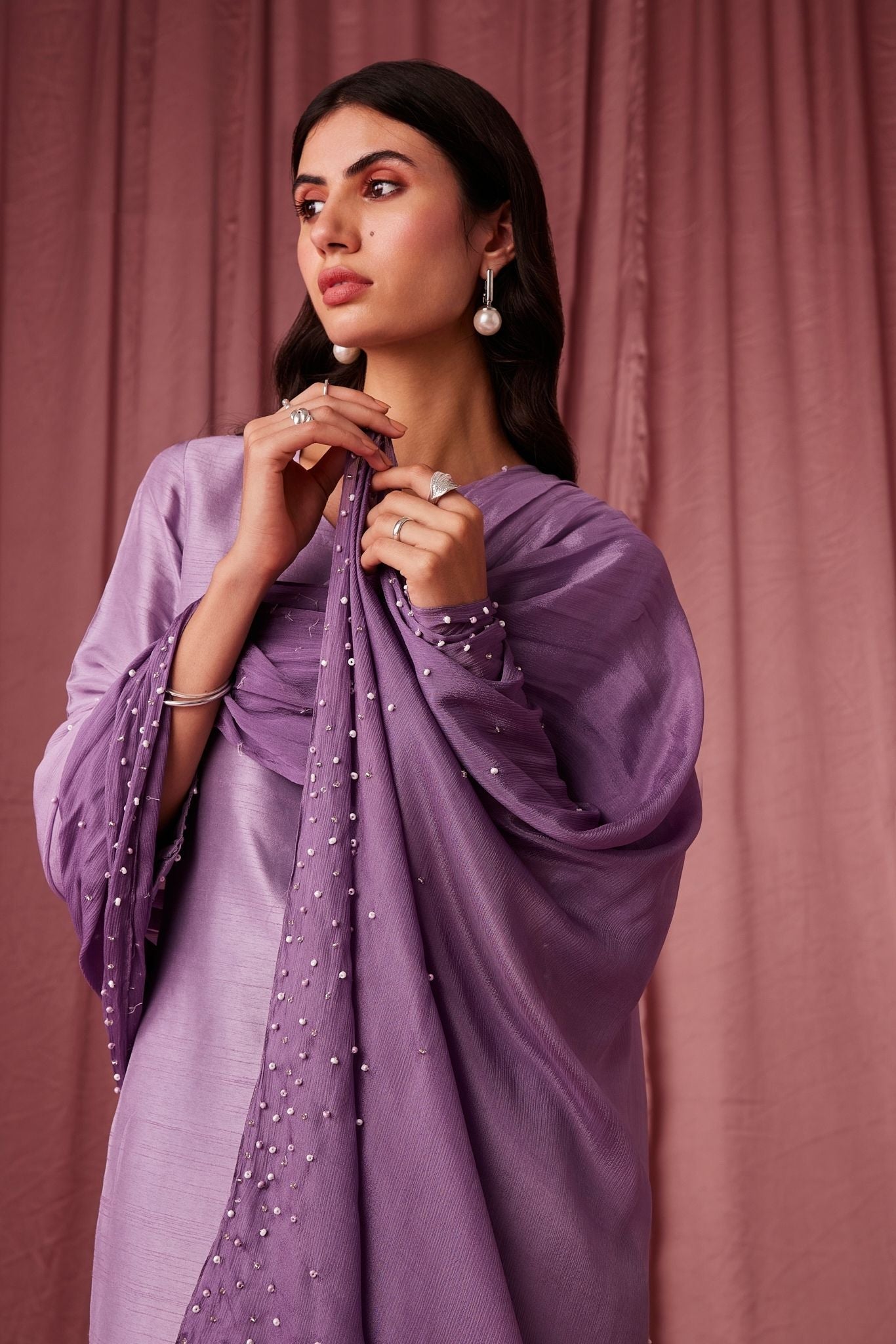 Ahana Purple Kurta Set