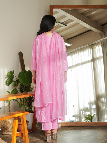 Rabia Embroidered Hand-dyed Cotton Suit Set